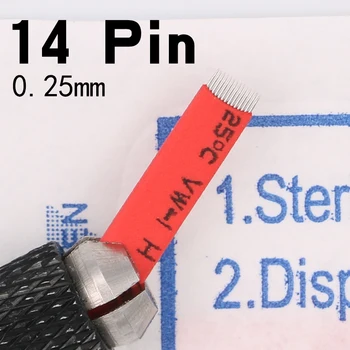 50pcs 0.25 14F FLAT SHADING Microblading Tattoo Needles Permanent Makeup Manual Eyebrow Blade 14 PINS microblade needle
50pcs 0.25 14F FLAT SHADING Microblading Tattoo Needles Permanent Makeup Manual Eyebrow Blade 14 PINS microblade needle