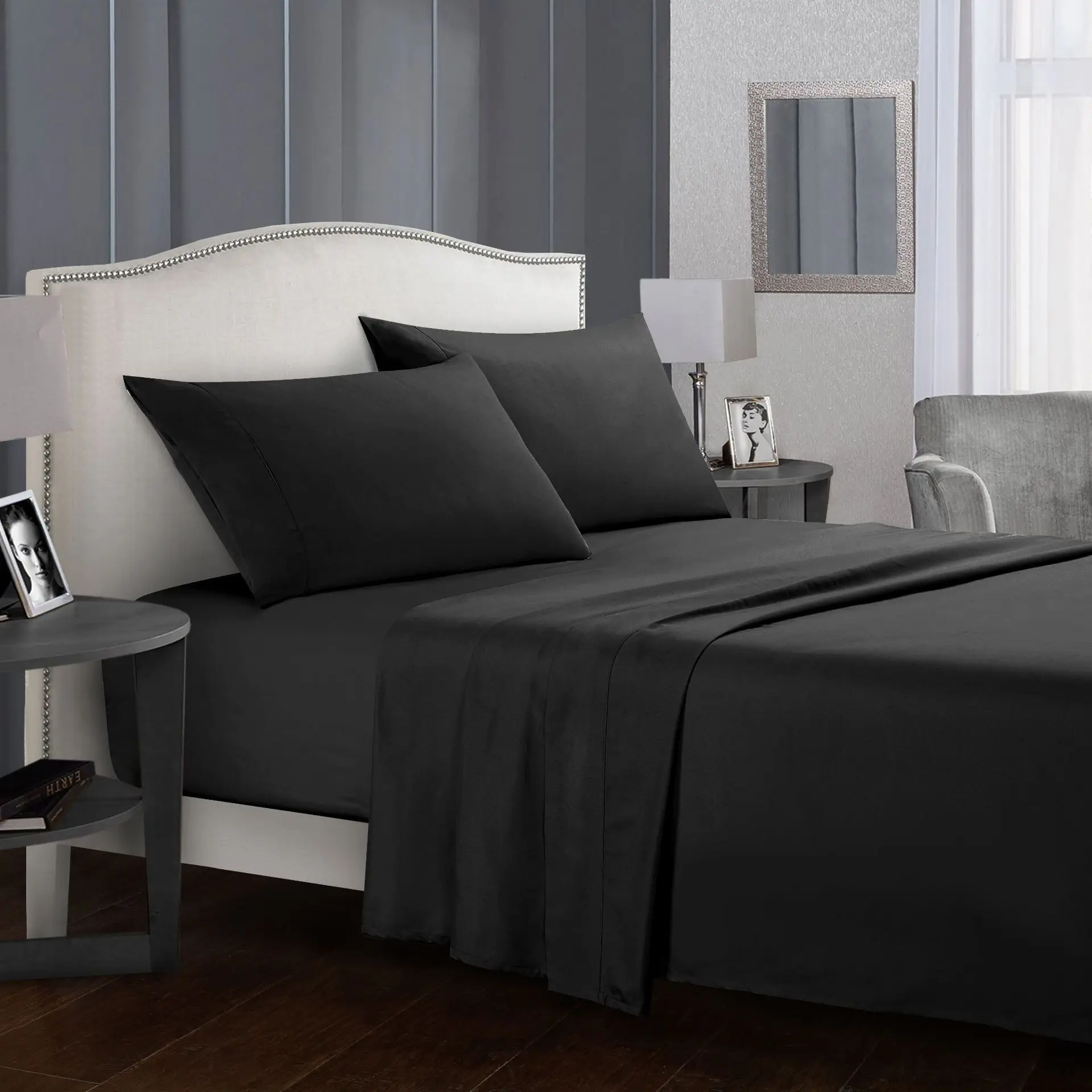 Bed sheet Set Brief Bed Linens Flat Sheet+Fitted Sheet+Pillowcase Queen/ King Size black Soft comfortable white Bed set
Bed sheet Set Brief Bed Linens Flat Sheet+Fitted Sheet+Pillowcase Queen/ King Size black Soft comfortable white Bed set