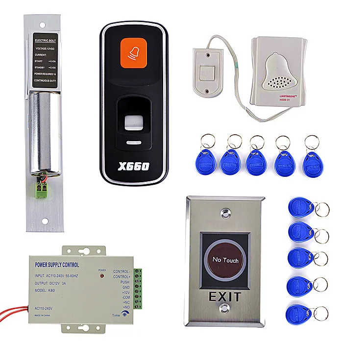 Door Lock +NO Touch Door Switch +DIY Fingerprint 125KHz RFID ID Card Reader Door Access Control System Kit
Door Lock +NO Touch Door Switch +DIY Fingerprint 125KHz RFID ID Card Reader Door Access Control System Kit