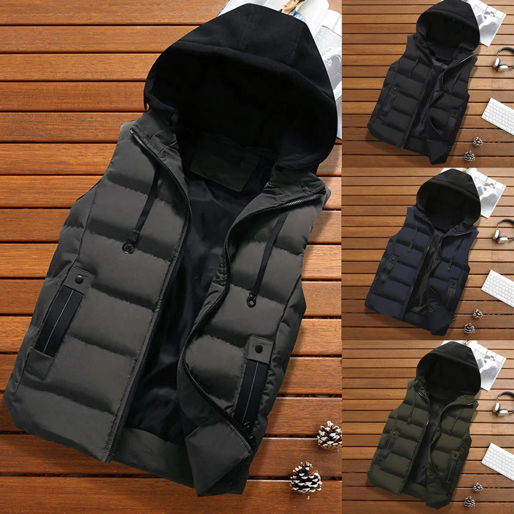 Vest Men New Stylish 2019 Spring Autumn Warm Men's Autumn Winter Coat Padded Cotton Vest Warm Hooded Thick Vest Jacket Top M-4XL
Vest Men New Stylish 2019 Spring Autumn Warm Men's Autumn Winter Coat Padded Cotton Vest Warm Hooded Thick Vest Jacket Top M-4XL