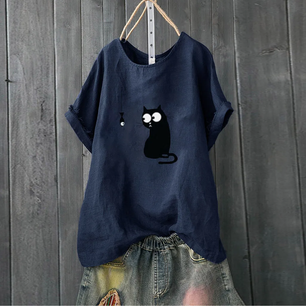 Women Chiffon Loose Cat Print Plus Size colors O-Neck Short personality retro Casual Beach Vintage Funny Blouse Shirt Tops HW
Women Chiffon Loose Cat Print Plus Size colors O-Neck Short personality retro Casual Beach Vintage Funny Blouse Shirt Tops HW