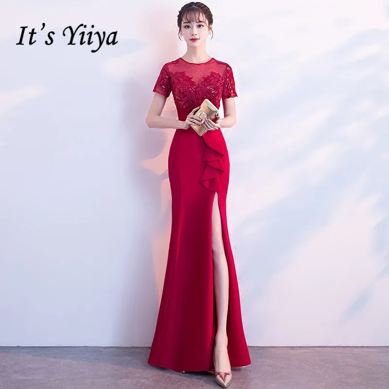 It's YiiYa Evening Dress 2019 Embroidery Short Sleeve Floor-length Zipper Split Trumpet Formal Gowns XH011 robe de soiree
It's YiiYa Evening Dress 2019 Embroidery Short Sleeve Floor-length Zipper Split Trumpet Formal Gowns XH011 robe de soiree