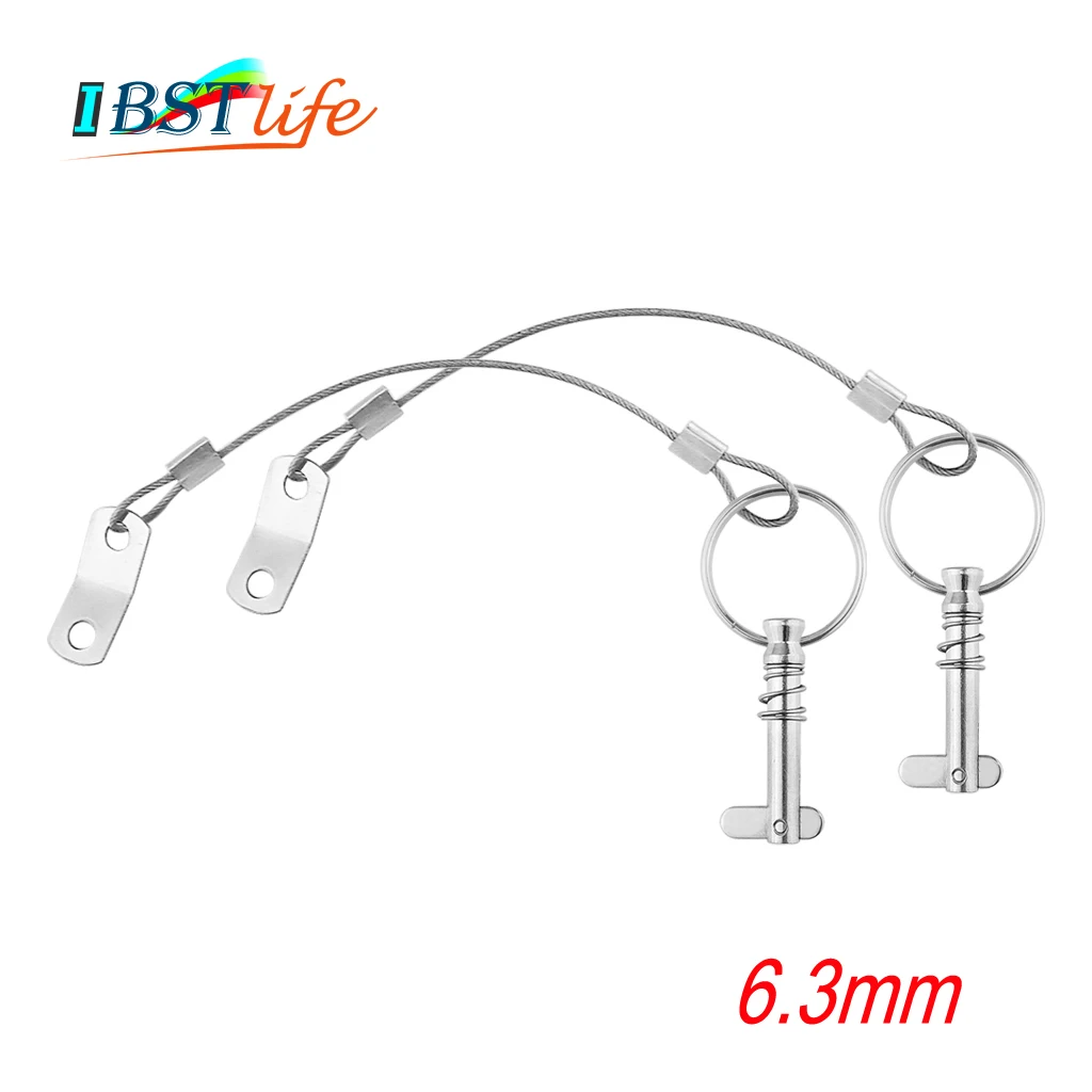 2X 6.3mm 1/4 inch Quick Release Pin with Lanyard for Boat Bimini Top Deck Hinge Marine hardware Stainless Steel 316
2X 6.3mm 1/4 inch Quick Release Pin with Lanyard for Boat Bimini Top Deck Hinge Marine hardware Stainless Steel 316