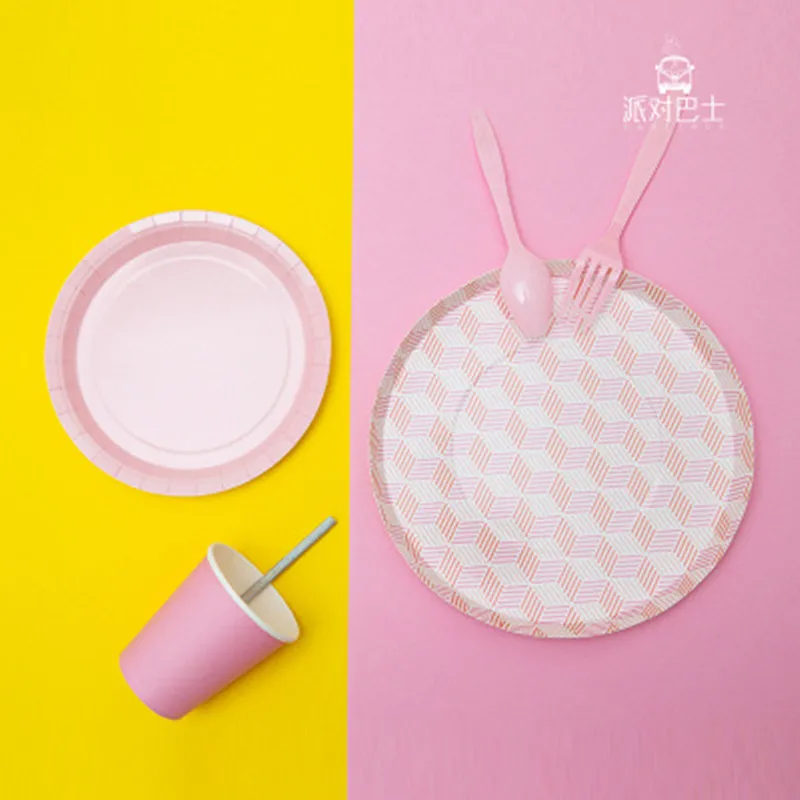 8pcs Pink Party Disposable Tableware Set Afternoon Tea Birthday Wedding Party Supplies Paper Plate Cup Plastic Spoon Fork
8pcs Pink Party Disposable Tableware Set Afternoon Tea Birthday Wedding Party Supplies Paper Plate Cup Plastic Spoon Fork