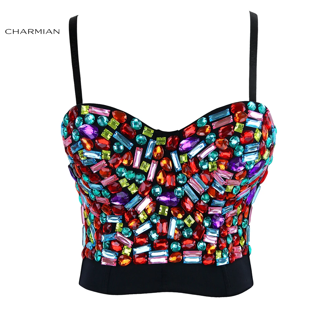 Charmian Women's Sexy Punk Boned Bustier Bra Crop Top Sliver Beads Burlesque Club Dance Party Body Shaper Corsets and Bustiers
Charmian Women's Sexy Punk Boned Bustier Bra Crop Top Sliver Beads Burlesque Club Dance Party Body Shaper Corsets and Bustiers