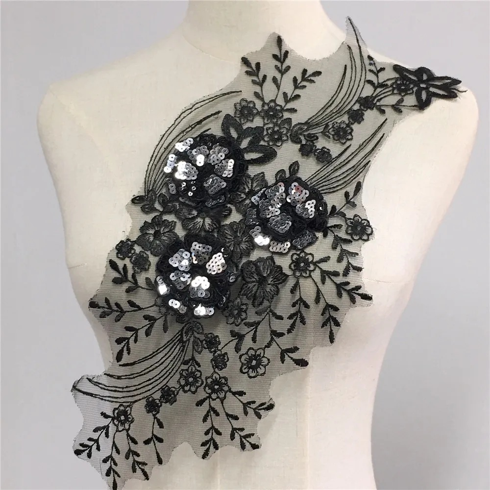 1pcs black 3d flower lace applique with sequins embroidery lace fabric african tulle lace applique for Blouse Costume Decor
1pcs black 3d flower lace applique with sequins embroidery lace fabric african tulle lace applique for Blouse Costume Decor