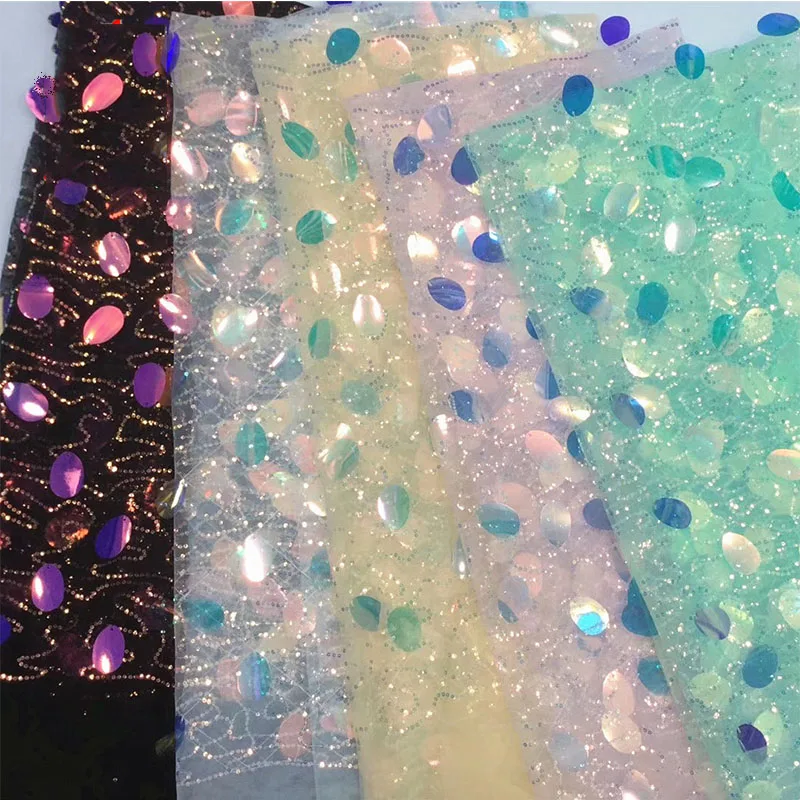 Mermaid Iridescent Sparkly Party Tablecloth Embroidery Sequin Tulle Fabric Multicolor For Clothes Party Bride Shower Decoration
Mermaid Iridescent Sparkly Party Tablecloth Embroidery Sequin Tulle Fabric Multicolor For Clothes Party Bride Shower Decoration