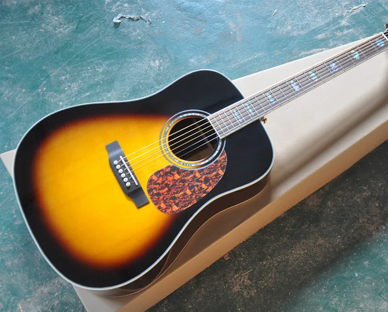 6-String Acoustic Folk Guitar,Abalone Fret Marks Inlay,Red Pickguard,Rosewood Back and side,can be Customized
6-String Acoustic Folk Guitar,Abalone Fret Marks Inlay,Red Pickguard,Rosewood Back and side,can be Customized