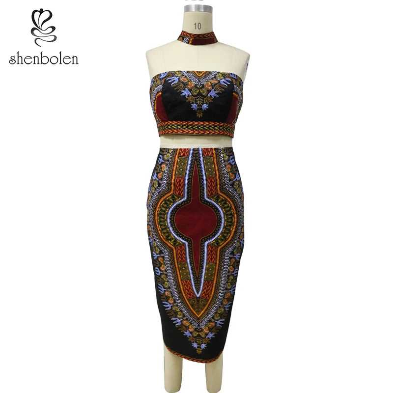 Shenbolen African Sexy Top+ Choker+Skirt Fashion Set African Dashiki Print Clothing Wax Cotton Fabric Party clothes
Shenbolen African Sexy Top+ Choker+Skirt Fashion Set African Dashiki Print Clothing Wax Cotton Fabric Party clothes