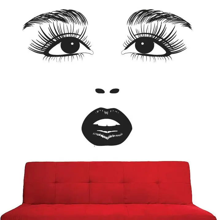 Wall Decal Beauty Salon Girl Face Wall Sticker Removable Vinyl Eyes Lips Cosmetic Wallpaper Beauty Salon Wall Decoration AY969
Wall Decal Beauty Salon Girl Face Wall Sticker Removable Vinyl Eyes Lips Cosmetic Wallpaper Beauty Salon Wall Decoration AY969