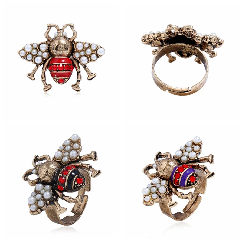 1PC Jewelry Vintage Bee Simulated Pearl Bee Ring For Women Unique Gift For Women Party Jewelry Bague Femme 3 Colors
1PC Jewelry Vintage Bee Simulated Pearl Bee Ring For Women Unique Gift For Women Party Jewelry Bague Femme 3 Colors