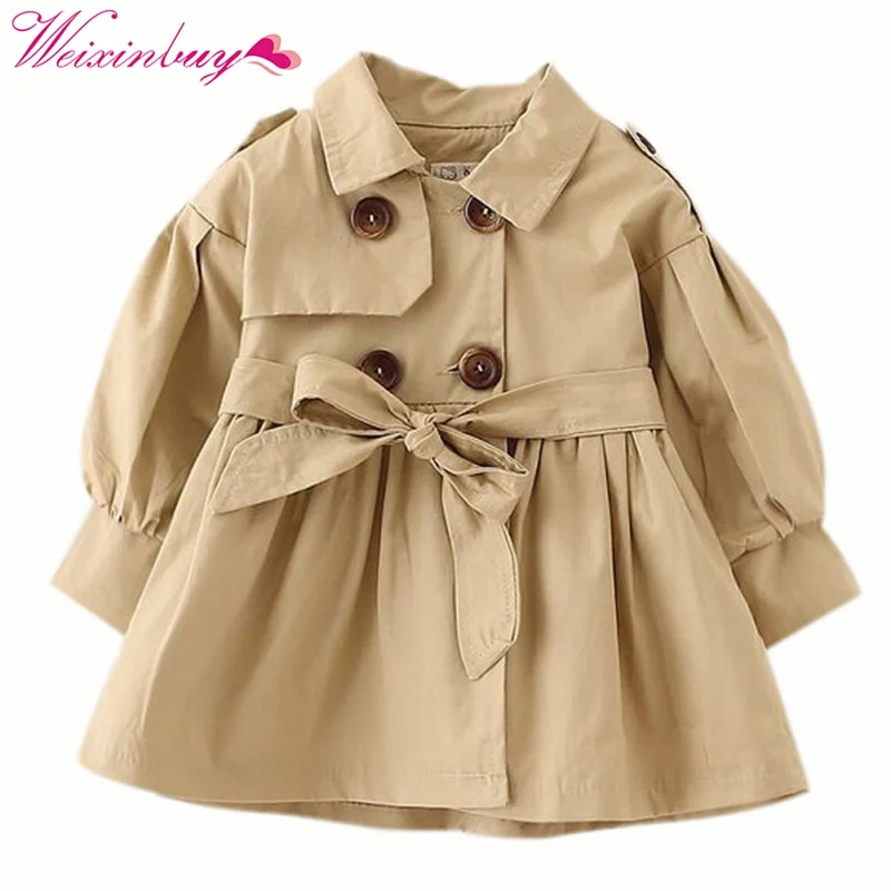 2-5Y Autumn Spring Baby Girl Trench Coat Long Jacket Double Breasted Kids Overcoat Children Windbreaker Outwear
2-5Y Autumn Spring Baby Girl Trench Coat Long Jacket Double Breasted Kids Overcoat Children Windbreaker Outwear