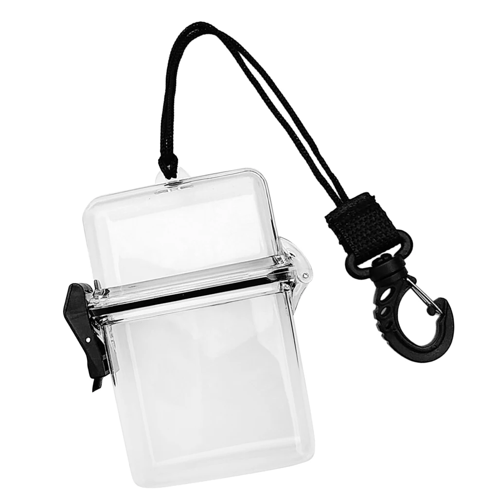 Scuba Diving Kayaking Waterproof Dry Box Container Storage Holder Case & Lanyard Swivel Snap Clip for Snorkeling Surfing