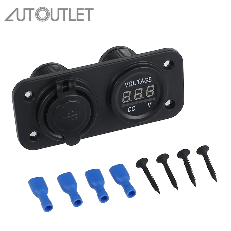 AUTOUTLET for USB 3.1A Charger and Voltmeter Cigarette Lighter Socket Splitter 12V Dual USB Charger Voltmeter Adapter Outlet
AUTOUTLET for USB 3.1A Charger and Voltmeter Cigarette Lighter Socket Splitter 12V Dual USB Charger Voltmeter Adapter Outlet