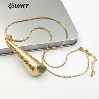 WT-JN073 Women Shell Necklace Full Gold Dipped Long Trumpet Shell Pendant 18inch Gold Layer Necklace Natural Sea Shell Jewelry
WT-JN073 Women Shell Necklace Full Gold Dipped Long Trumpet Shell Pendant 18inch Gold Layer Necklace Natural Sea Shell Jewelry