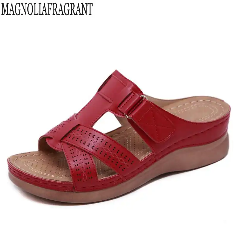 womens comfy wedge sandals