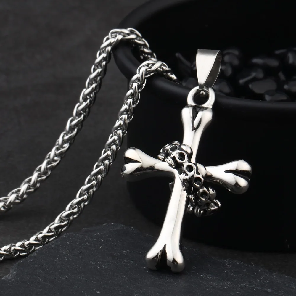 Skeleton Prayer Bone Cross Pendant Necklace for Men Women Stainless Steel Link Chain Silver Color Daily Jewelry Lover Gift MN116
Skeleton Prayer Bone Cross Pendant Necklace for Men Women Stainless Steel Link Chain Silver Color Daily Jewelry Lover Gift MN116