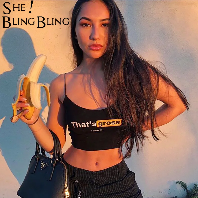 Sheblingbling Women Camisole Fashion Summer Letter Print Sexy Crop Tops Fashion Cotton Black Sleeveless Female Cami Tops
Sheblingbling Women Camisole Fashion Summer Letter Print Sexy Crop Tops Fashion Cotton Black Sleeveless Female Cami Tops