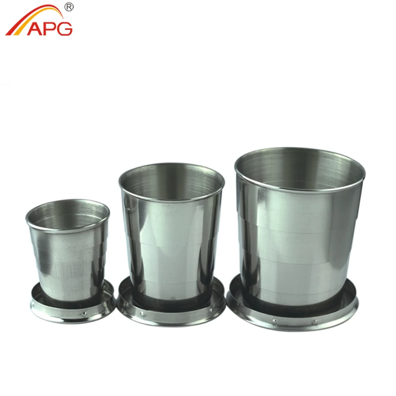 

Folding collapsible cup 60ml/140ml/250ml portable camping mug for traveler leakproof stainless steel telescopic cup