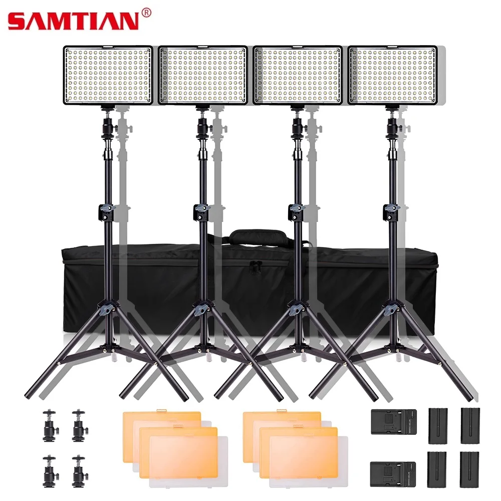 SAMTIAN 4Sets Photography Lighting 160 LED 5600K Studio Lighting Kit With Light Stand For Canon Nikon Sigma Olympus DSLR Camera
SAMTIAN 4Sets Photography Lighting 160 LED 5600K Studio Lighting Kit With Light Stand For Canon Nikon Sigma Olympus DSLR Camera