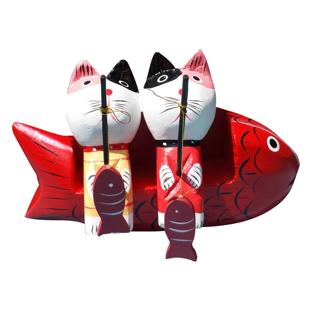 Cat Figurine 1Set Wooden Cartoon Fishing Cat Statue Wood Crafts Home Decoration Desktop Ornament Colorful
Cat Figurine 1Set Wooden Cartoon Fishing Cat Statue Wood Crafts Home Decoration Desktop Ornament Colorful