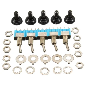 5PCS Miniature Toggle Switch 125V 6A ON-ON 2 Position 3 Pins SPDT Toggle Switch With Black Waterproof Cover Cap Promotion Price
5PCS Miniature Toggle Switch 125V 6A ON-ON 2 Position 3 Pins SPDT Toggle Switch With Black Waterproof Cover Cap Promotion Price
