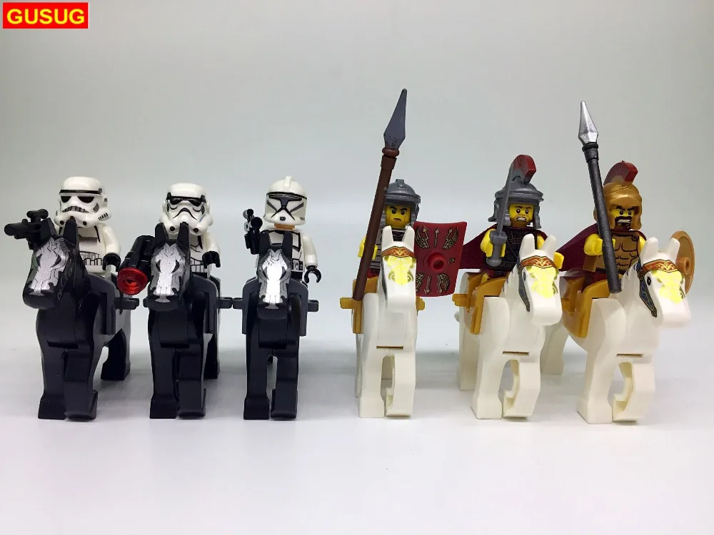 GUSUG 2pcs White Clone Trooper Spartan Mesoid Soldie Roman commander soldiers with Nazgul Horse Building Blocks Toys
GUSUG 2pcs White Clone Trooper Spartan Mesoid Soldie Roman commander soldiers with Nazgul Horse Building Blocks Toys