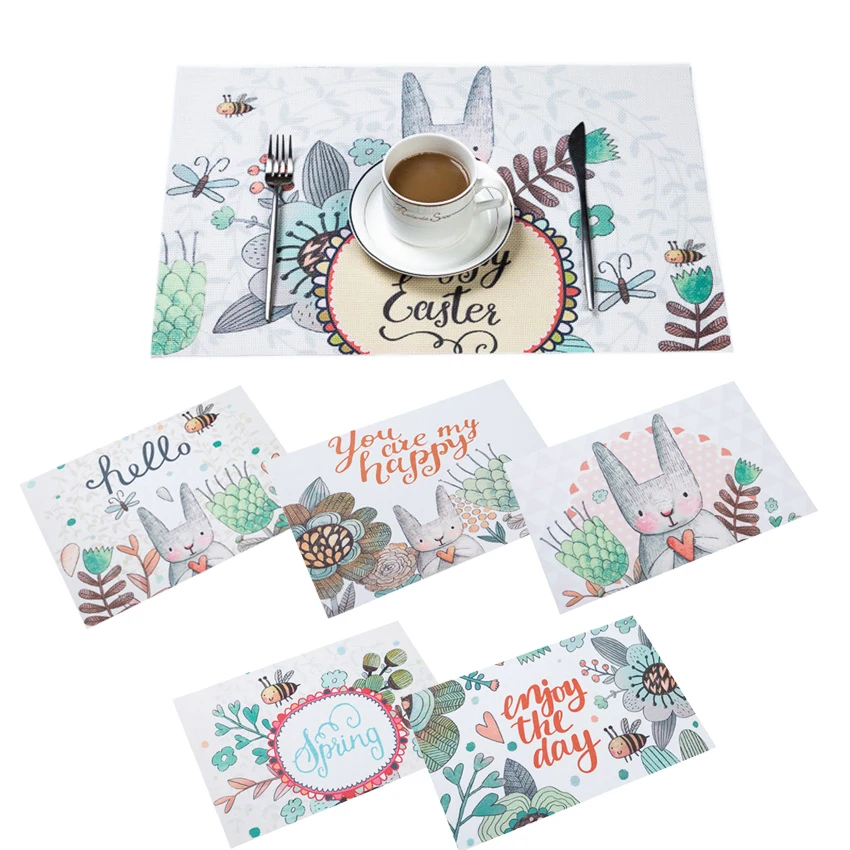45*30CM Easter Egg PVC Table Mat Easter Decorations For Home Happy Easter Bunny Egg Table Placemat Easter Kitchen supplies
45*30CM Easter Egg PVC Table Mat Easter Decorations For Home Happy Easter Bunny Egg Table Placemat Easter Kitchen supplies