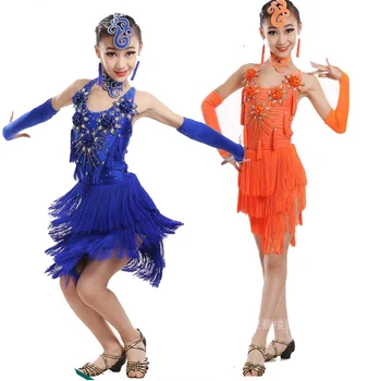 Girls tassel latin dance dress children Ballroom sequined tango/rumba costumes dance practice dress competition costumes
Girls tassel latin dance dress children Ballroom sequined tango/rumba costumes dance practice dress competition costumes