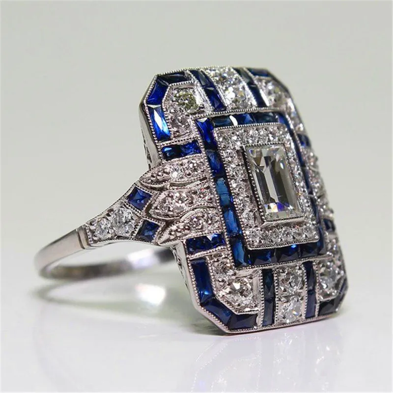 Cute Female Big Blue Stone Ring Luxury Silver Color Wedding Band Rings For Women Fashion Large Engagement Ring Jewelry Gifts
Cute Female Big Blue Stone Ring Luxury Silver Color Wedding Band Rings For Women Fashion Large Engagement Ring Jewelry Gifts