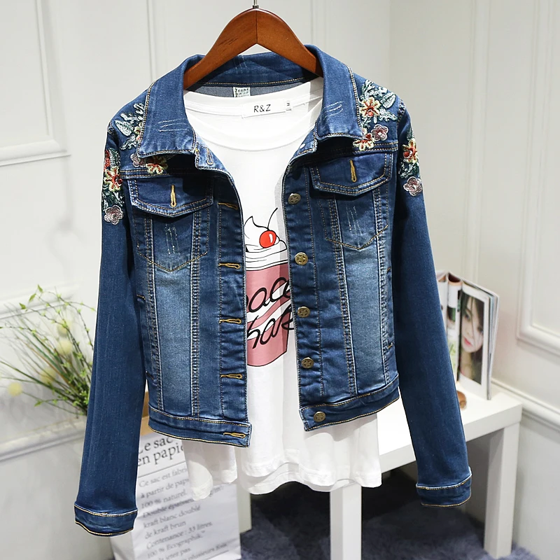 New Elastic Embroidered Silm Denim Coat Women Spring Autumn Thin Cowboy Jacket Embroider Large Size Jean Jackets Outwear Female
New Elastic Embroidered Silm Denim Coat Women Spring Autumn Thin Cowboy Jacket Embroider Large Size Jean Jackets Outwear Female