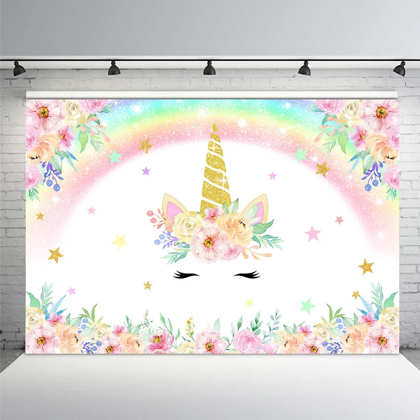 Unicorn Backdrop for Photography Rainbow Theme Birthday Party Photo Background Newborn Baby Flower Backdrop Studio Supplies Prop
Unicorn Backdrop for Photography Rainbow Theme Birthday Party Photo Background Newborn Baby Flower Backdrop Studio Supplies Prop