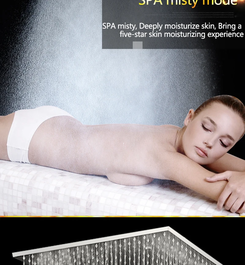 Smart Thermostat Concealed 20-Inch Shower Nozzle LED Shower Set Into the Wall Ceiling SPA Massage Spray Shower 2 Inch Body Jets (7)