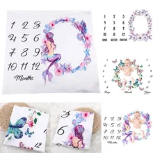 Puseky 2018 bebê recém-nascido marco cobertor fotografia prop fundo flor mensal crescimento tiro foto cama envoltório swaddle(China)