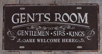 1 pc Gents room Gentlemen Sirs Kings are welcome coffee shop Tin Plates Signs wall man cave Decoration Metal Art Vintage Poster
1 pc Gents room Gentlemen Sirs Kings are welcome coffee shop Tin Plates Signs wall man cave Decoration Metal Art Vintage Poster
