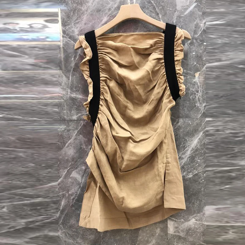 SuperAen New Fashion Women Shirt Slash Neck Cotton Sleeveless Blouses and Tops Female Summer 2019 Irregular Women Clothing
SuperAen New Fashion Women Shirt Slash Neck Cotton Sleeveless Blouses and Tops Female Summer 2019 Irregular Women Clothing
