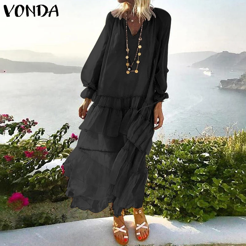 Vintage Casual Summer Autumn VONDA Women's Maxi Dress 2019 Beach Long Sleeve Evening Party Dresses V Neck Tunic Draped Vestidos
Vintage Casual Summer Autumn VONDA Women's Maxi Dress 2019 Beach Long Sleeve Evening Party Dresses V Neck Tunic Draped Vestidos