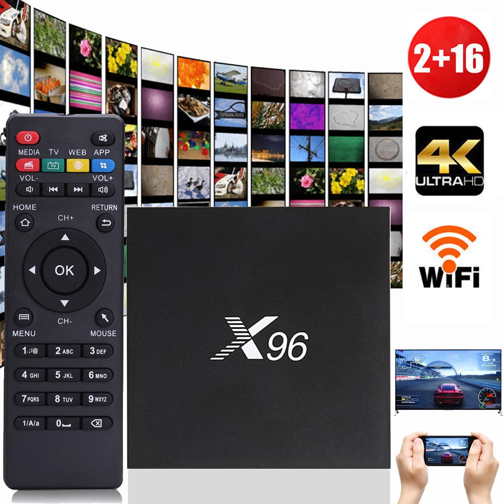 X96 Wifi Smart Video Box Quad Core Android 6.0 HDMI TV AV HD Media Player for iOS Android Phone 4K 2GB 16GB 1G+8G 2G+16GB
X96 Wifi Smart Video Box Quad Core Android 6.0 HDMI TV AV HD Media Player for iOS Android Phone 4K 2GB 16GB 1G+8G 2G+16GB