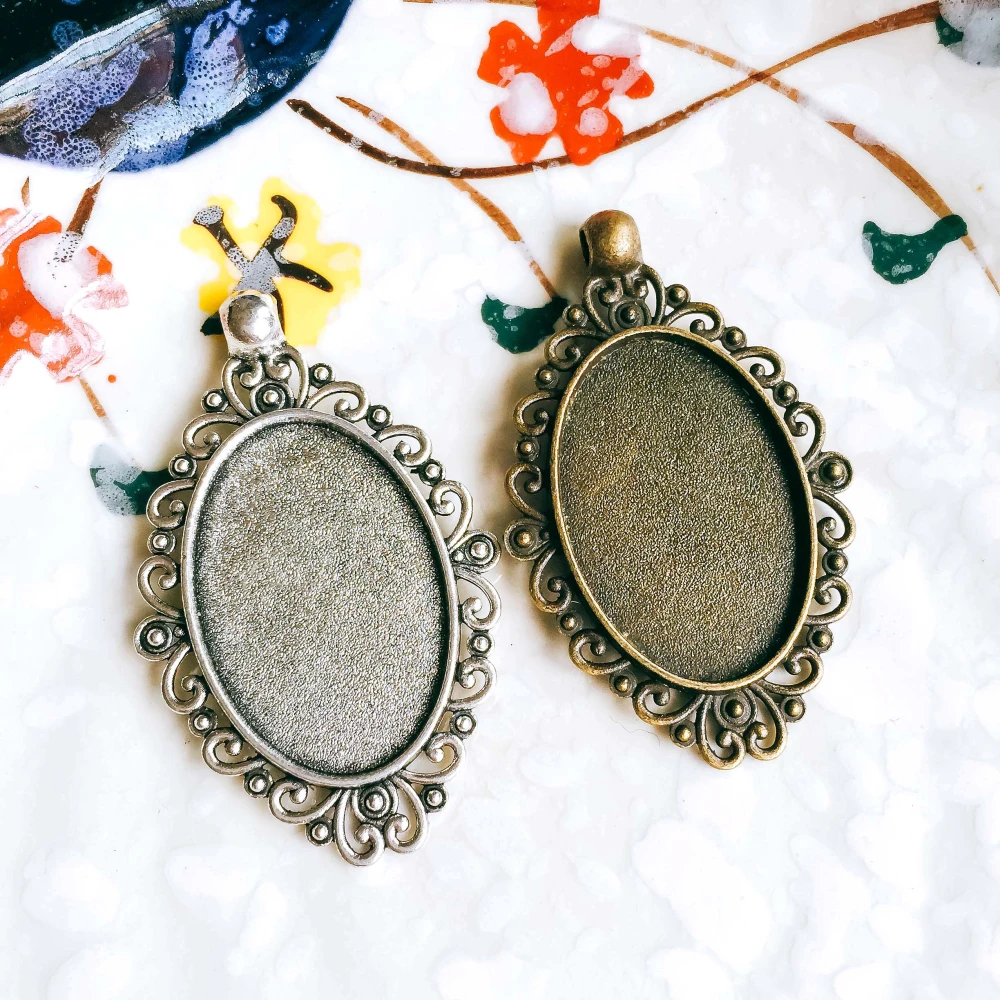 ZEROUP 5pcs/lot 20x30mm Necklace Pendant Setting Antique Bronze Silver Glass Cabochon Blank Base Supplies for Jewelry T104
ZEROUP 5pcs/lot 20x30mm Necklace Pendant Setting Antique Bronze Silver Glass Cabochon Blank Base Supplies for Jewelry T104