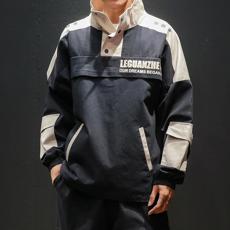 Mens Hoodies Sweatshirts Spring Autumn Tooling Coats Back Pocket Patchwork Hip Hop Hooded Jacket Men Printed Streetwear Hoodies
Mens Hoodies Sweatshirts Spring Autumn Tooling Coats Back Pocket Patchwork Hip Hop Hooded Jacket Men Printed Streetwear Hoodies