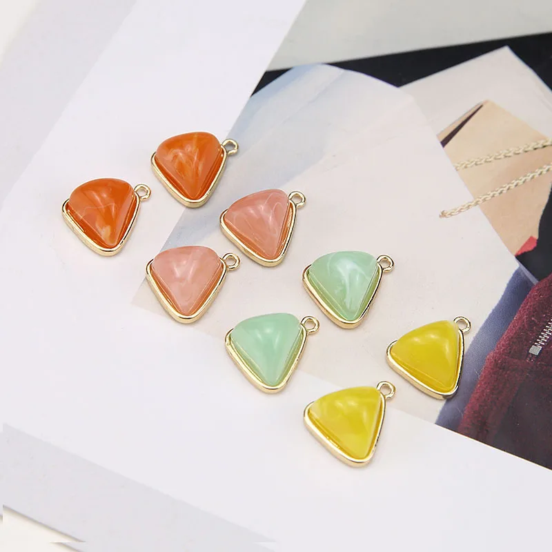 6pcs Korean Fashion Geometric Earrings For Women Girls Triangle Pendant Colored Stud Material Diy Jewelry Accessories | Украшения и