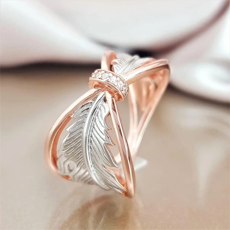 Luxury Rose Gold Twist Crossed Finger Rings For Women Girl Two Tone Double Color Silver Leaf Promise Engagement Rings Z3M186
Luxury Rose Gold Twist Crossed Finger Rings For Women Girl Two Tone Double Color Silver Leaf Promise Engagement Rings Z3M186