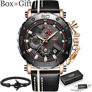 LIGE New2019 Fashion Mens Watches Top Brand Luxury Big Dial Military Quartz Watch Leather Waterproof Sport Chronograph Watch Men
LIGE New2019 Fashion Mens Watches Top Brand Luxury Big Dial Military Quartz Watch Leather Waterproof Sport Chronograph Watch Men