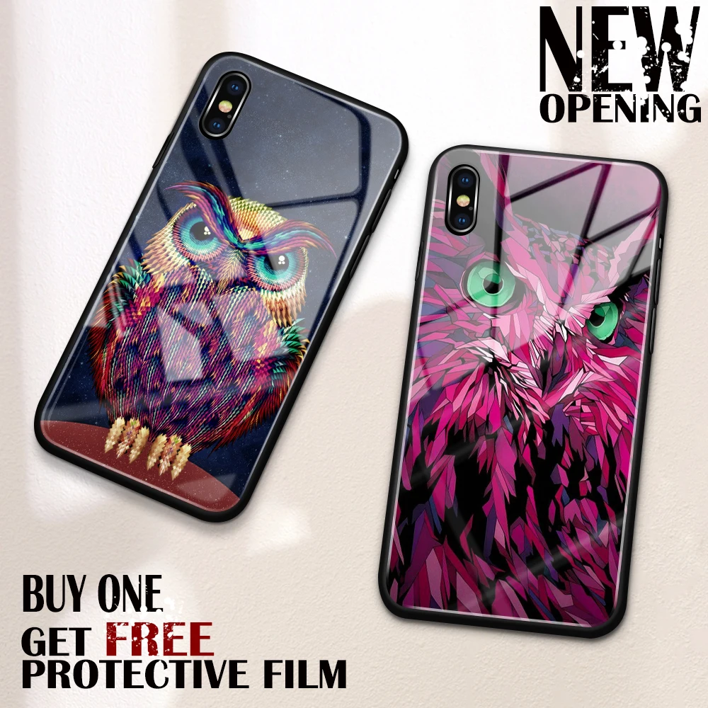 Glass case for iPhone Xr cover case Animal Night Owl Fashion galass back case for iPhone 6 6s 7 8 Plus X XS Max XR 11 pro max
Glass case for iPhone Xr cover case Animal Night Owl Fashion galass back case for iPhone 6 6s 7 8 Plus X XS Max XR 11 pro max