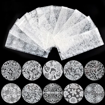 10 Sheets 3D Hollow-out Adhesive Nail Stickers White Lace Flower Pattern Nail Decals Manicure Nail Art Decorations
10 Sheets 3D Hollow-out Adhesive Nail Stickers White Lace Flower Pattern Nail Decals Manicure Nail Art Decorations