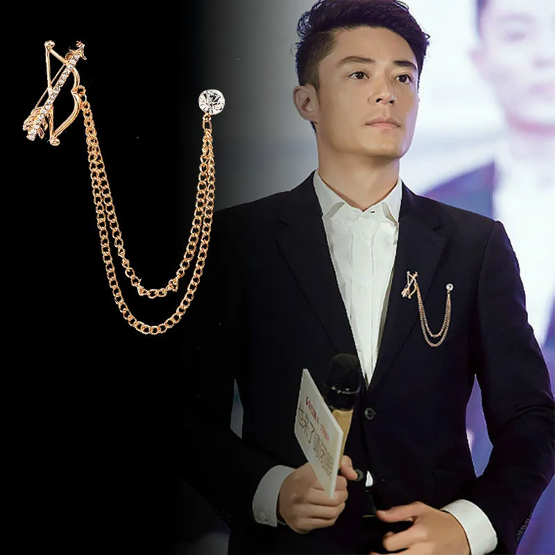 2019 Korean New Bows and Arrows Tassel Chain Collar Brooch Crystal Clothes Suit Shirt Lapel Pin Accessories for Men and Women
2019 Korean New Bows and Arrows Tassel Chain Collar Brooch Crystal Clothes Suit Shirt Lapel Pin Accessories for Men and Women