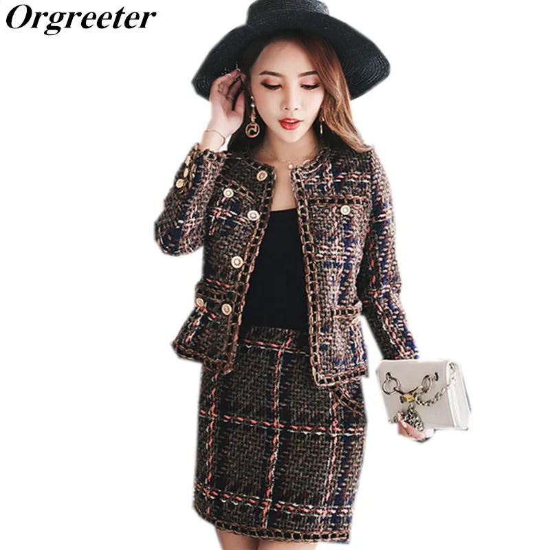 Orgreeter Autumn Winter New Style Women 2 Piece Set Tweed Wool Vintage Suits Ladies Jacket Coat Twinsets Formal Wear
Orgreeter Autumn Winter New Style Women 2 Piece Set Tweed Wool Vintage Suits Ladies Jacket Coat Twinsets Formal Wear