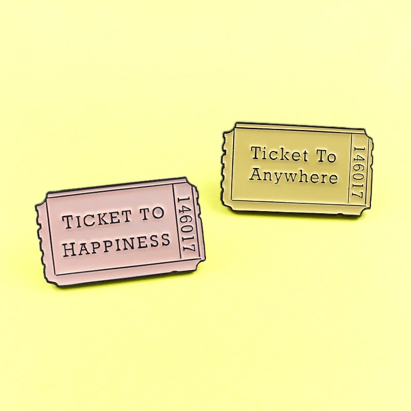 Ticket To Happiness Ticket To Anywhere,Brooches Pin Enamel Pins Yellow Pink ticket Movie Ticket Brooch Lapel Pin Badges Jewelry
Ticket To Happiness Ticket To Anywhere,Brooches Pin Enamel Pins Yellow Pink ticket Movie Ticket Brooch Lapel Pin Badges Jewelry