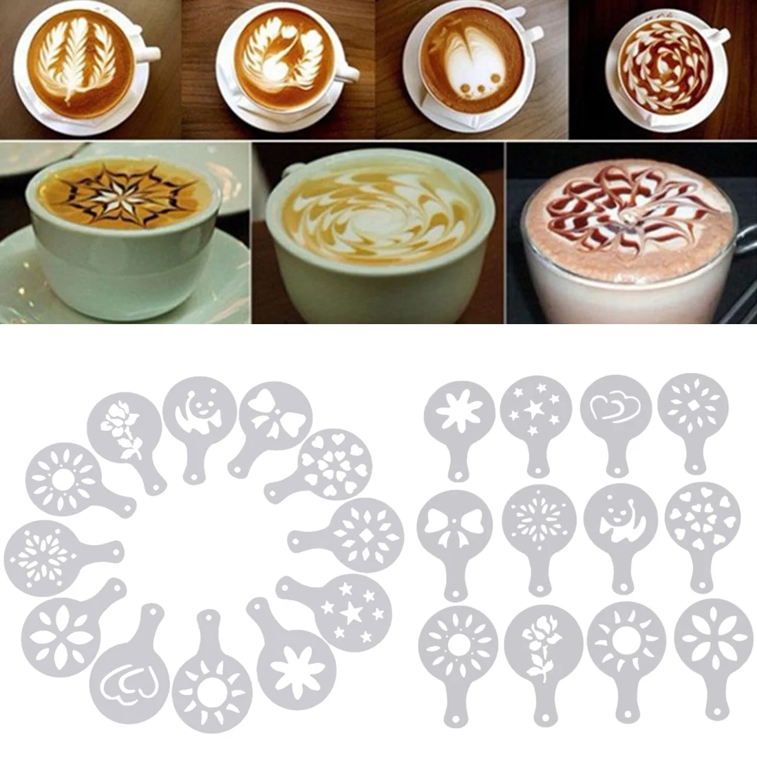 12pc/set Cartoon Heart-shaped Mold Coffee Stencils Milk Cake Dessert Cappuccino Template Strew Pad Duster Spray Tools
12pc/set Cartoon Heart-shaped Mold Coffee Stencils Milk Cake Dessert Cappuccino Template Strew Pad Duster Spray Tools