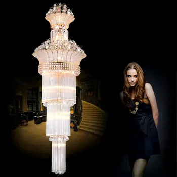 Large Long Crystal led Chandelier Light Fixtures Hotel Crystal Lighting Lamp for Project Hallway Staircase led lamps
Large Long Crystal led Chandelier Light Fixtures Hotel Crystal Lighting Lamp for Project Hallway Staircase led lamps